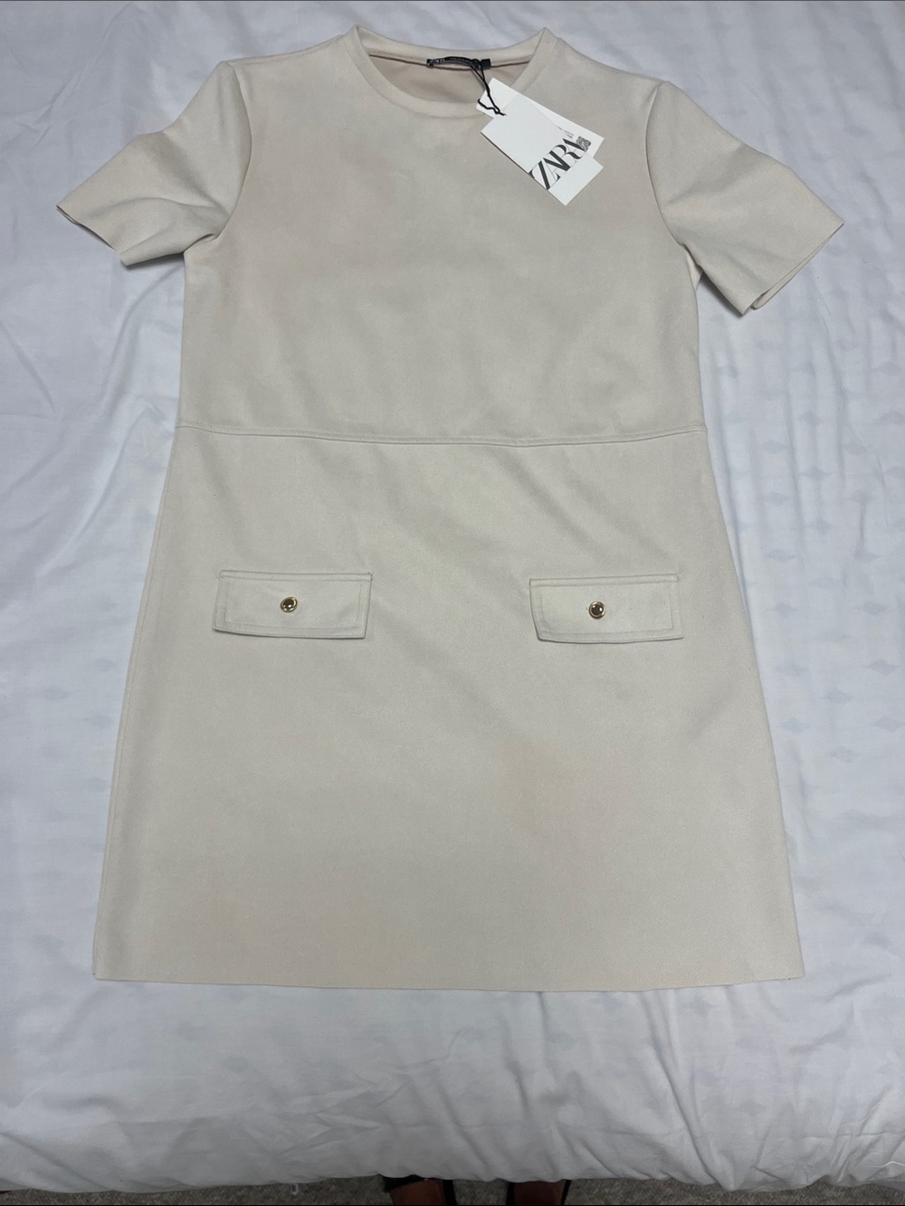 NWT Zara Elegant Cream Above the Knee Dress